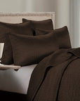 Satin Channel - Full/Queen Quilt Set (Set of 3) - Chocolate