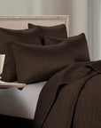 Satin Channel - Full/Queen Quilt Set Set of 3 - Chocolate