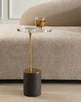 Kaufman - Crystal Accent Table - Black / Brass