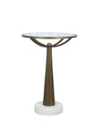 Delgado - Accent Table - Antique Brass / White Marble