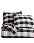 Camille - Queen Buffalo Check Comforter Set (Set of 3) - Black / Natural