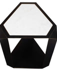 Keenan - Geometric Accent Table - Bronze / White