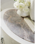 Serenity - Wavecrest Oval Nightstand - White