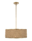 Pinchot - 4 Light Rattan Drum Pendant - Brown