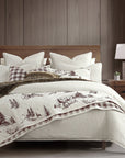 White Pine - Full/Queen Reversible Quilt Set Set of 3 - White