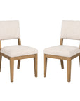 Millwork - Dining Chair Set of 2 - White / Light Brown