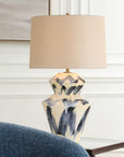 Oranda - Abstract Geometric Table Lamp - Blue / White