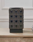 Lattice - Indoor-Outdoor Lantern Candleholder - Brown / Gray