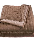 Stella - King Faux Silk Velvet Pintuck Quilt - Dusty Rose