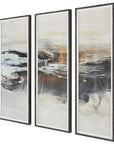 Graphite - Horizon Framed Prints (Set of 3) - Light Gray