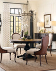 Charleston - Round Pedestal Dining Table With 1-20" leaf - Dark Brown