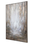 Desert Rain - Hand Painted Abstract Art - Gray