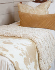 Elsa Cowhide - Full/Queen Reversible Quilt Set Set of 3 - Light Tan