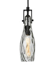 Campester - 1 Light Watered Glass Mini Pendant - Silver
