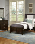 Bonanza - Pebble Gray Upholstered Bed With Mansion Footboard