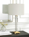 Crystal Column - Table Lamp - Silver