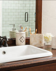 Dakota - Ceramic Countertop Bathroom Set Set of 3 , 4 Per Carton - Cream