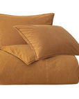 Cotton Canvas - Queen Stonewashed Duvet Cover Set Set of 3 - Terracotta