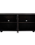 Stevenson - Chiseled 4 Door Cabinet - Black / Brown / Woodtone