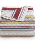 Mystic Stripe - Full/Queen Cotton Gauze Quilt Set Set of 3 - Merlot