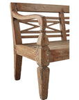Antique - Plantation Grown Teak Bench - Dark Brown