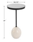Odesa - Marble Accent Table - Black / White