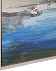 Lush Valley - Framed Canvas - Light Blue