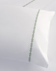 Laurel Sheet - Queen 350TC Laurel Embroidered Border Sheet Set (Set of 4) - Fern Green