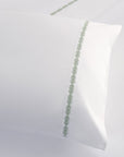 Laurel Sheet - Queen 350TC Laurel Embroidered Border Sheet Set Set of 4 - Fern Green