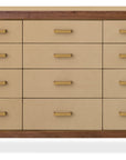 Melange - Zurich Accent Drawer Chest - Beige / Medium Walnut