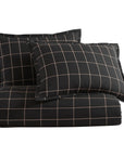 Windowpane - Twin Plaid Comforter Set Set of 2 - Black