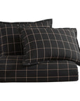 Windowpane - Queen Plaid Comforter Set Set of 3 - Black