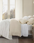 Lily - King Washed Linen Comforter Set Set of 3 - Light Tan