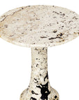 Cadas - Indoor-Outdoor Stone Side Table - Black / White
