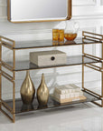 Stacked Up - Glass Console Table - Gray