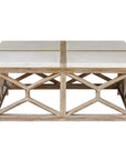 Catali - Stone Coffee Table - White & Light Brown