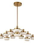 Wedge - 12 Light LED Brass Chandelier - White / Gold