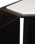 Keenan - Geometric Accent Table - Bronze / White
