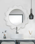 Sea Coral - Round Mirror - White