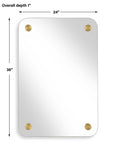 Hamrick - Frameless Mirror - Brass / Gold