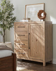 Vineyard Row - Four-Drawer Door Chest - Light Brown
