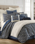 Monterrey - Queen Duvet Cover Set Set of 4 - Blue / White