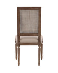 Linen & Oak - Caned Back Side Chair - Dark Brown / Beige