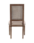 Linen & Oak - Caned Back Side Chair - Dark Brown / Beige
