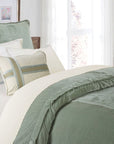 Arlington - Queen Velvet Duvet Cover - Green