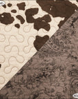 Elsa Cowhide - Twin Reversible Quilt Set Set of 2 - Chocolate