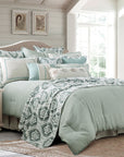 Belmont - Queen Comforter Set Set of 4 - Green / White