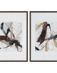 Burgundy Interjection - Abstract Prints (Set of 2) - Dark Brown