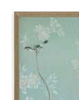 Birds And Flowers Framed Print Set of 2 - Light Blue