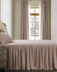 Luna - Twin Washed Linen Bedspread Set (Set of 2) - Blush
